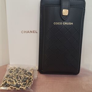 Chanel Black Quilted Leather Phone Case